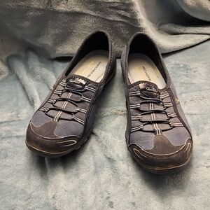 Skechers Womens Navy and Black Sneakers